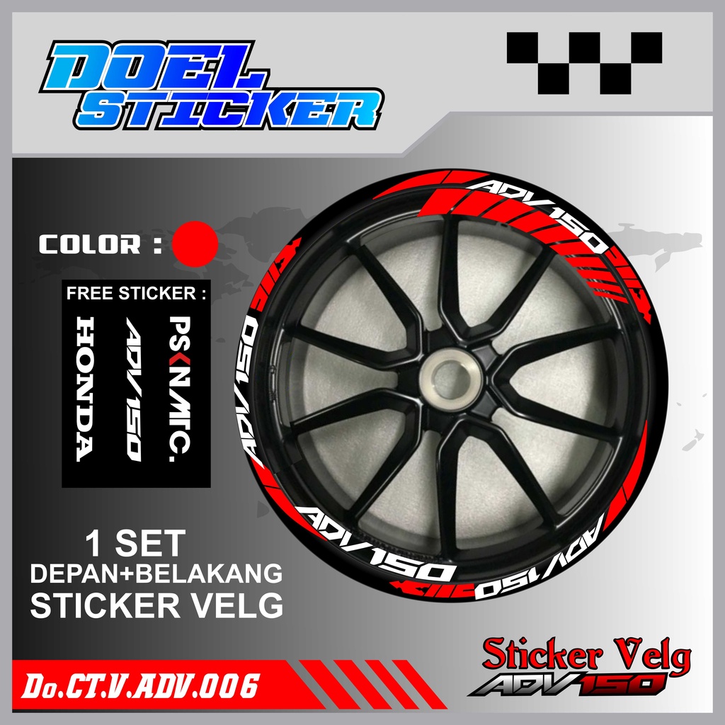 STICKER CUTTING LIST VELG HONDA ADV 150 VARIASI MOTOR DOEL 006