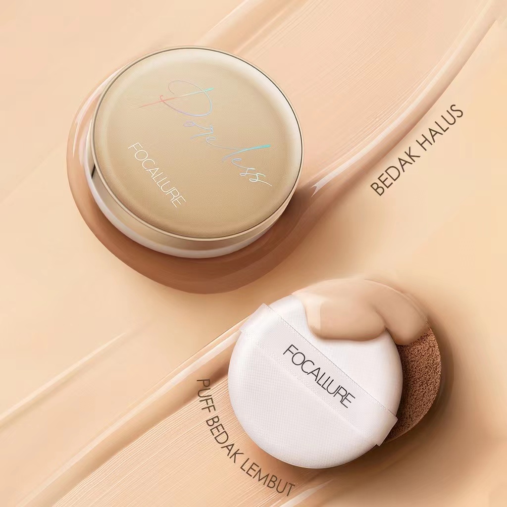 [ORI BPOM] FOCALLURE Poreless BB Cushion Foundation Full Coverage Soft Plant Extracts Waterproof Foundation #GoldenAge | FOCALLURE #GoldenAge BB Cushion Waterproof Full Coverage Poreless Foundation Waterproof Matte Compact Powder Facial Makeup | FA198