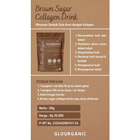 GLOURGANIC Brown Sugar Collagen Drink 50Gr
