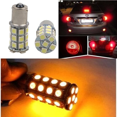 Lampu Mundur Sein LED  BA15S - 5050 27 TITIK LED Bayonet 1 KAKI - Putih Kuning Merah Biru Kedip/tdk