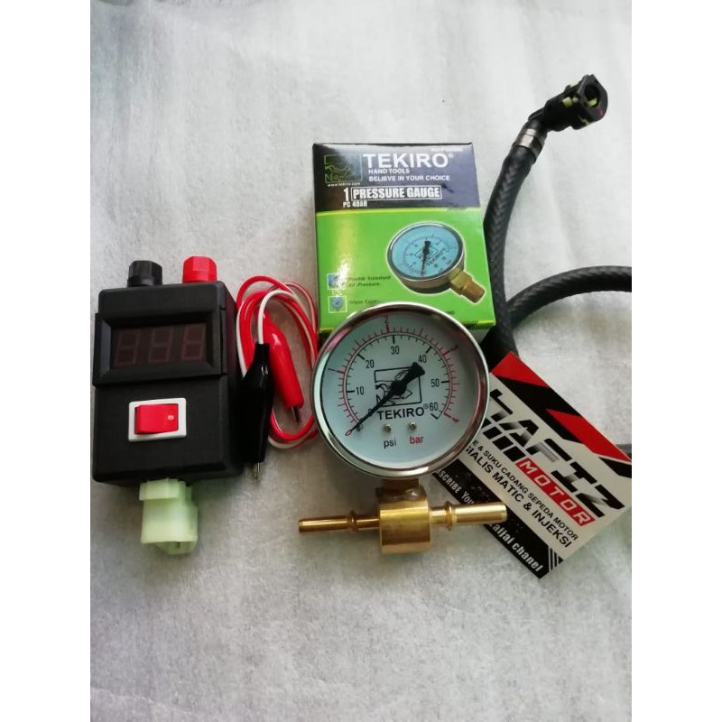 presure gauge alat ukur tekanan bahan bakar motor injeksi dan dlc Honda digital reset ecu manual