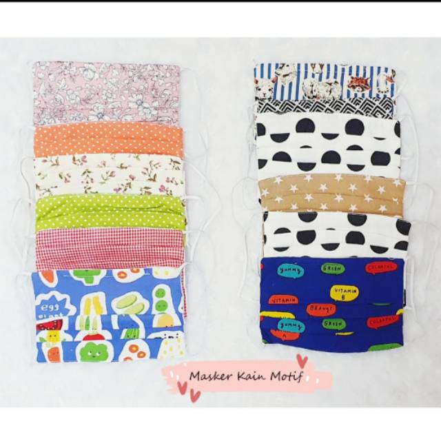  Masker  kain  anak 3ply motif  dan polos 1pc Shopee  Indonesia