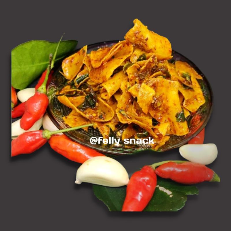

keripik singkong pedas,Bumbu Basah Extra daun jeruk netto 100 Gram