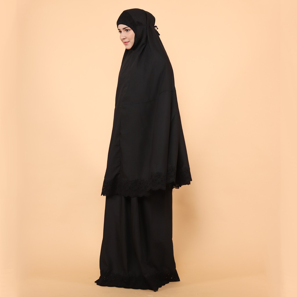 Rozalia Mukena Hitam Katun Premium