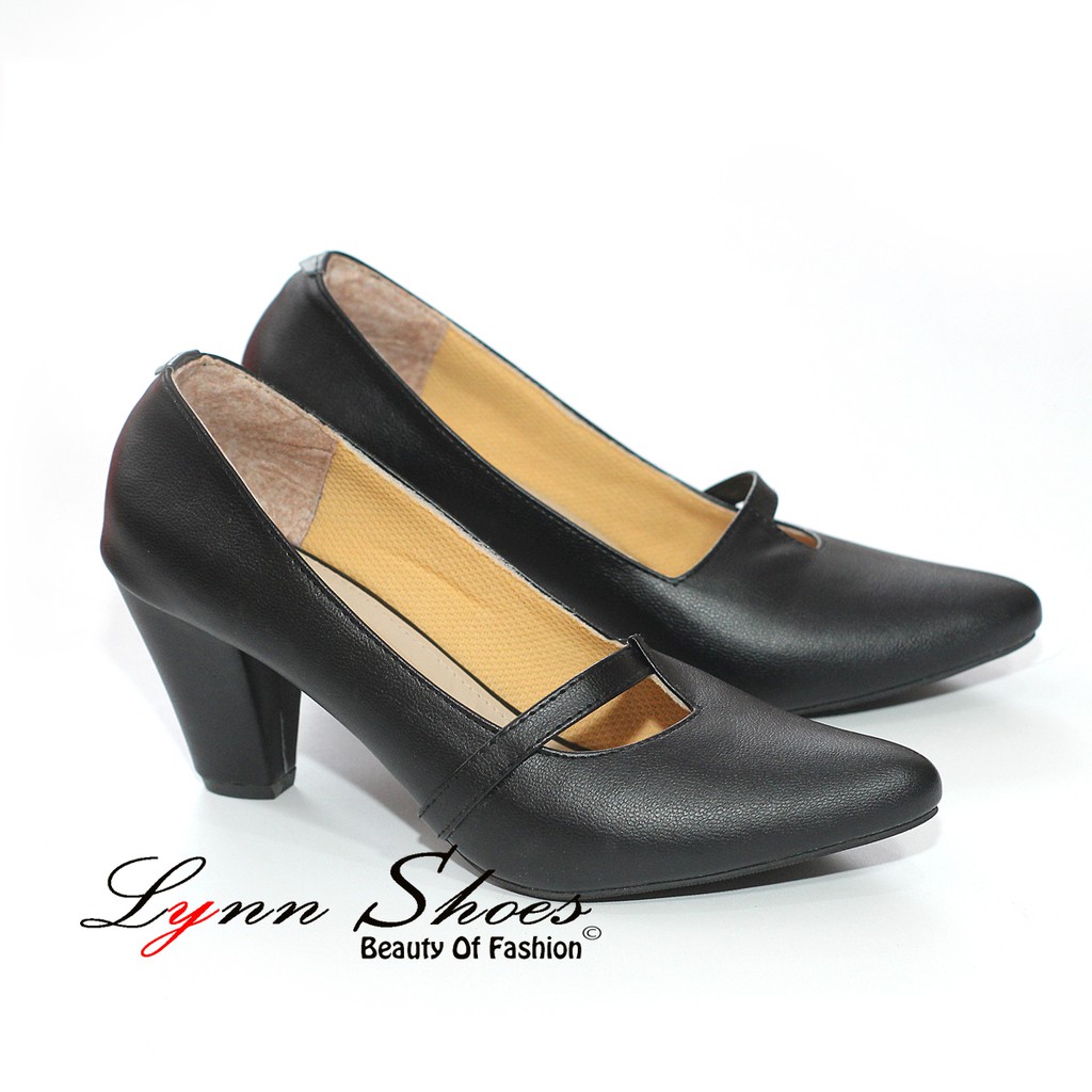 Lynn Phantofel Sepatu Kerja Hak 7cm PH7C - Cream / Coklat / Hitam