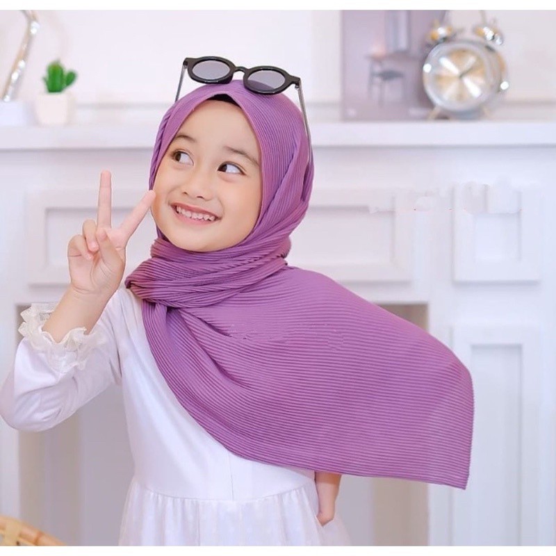 Pashmina Plisket Anak Lidi - Hijab Anak Full Plisket