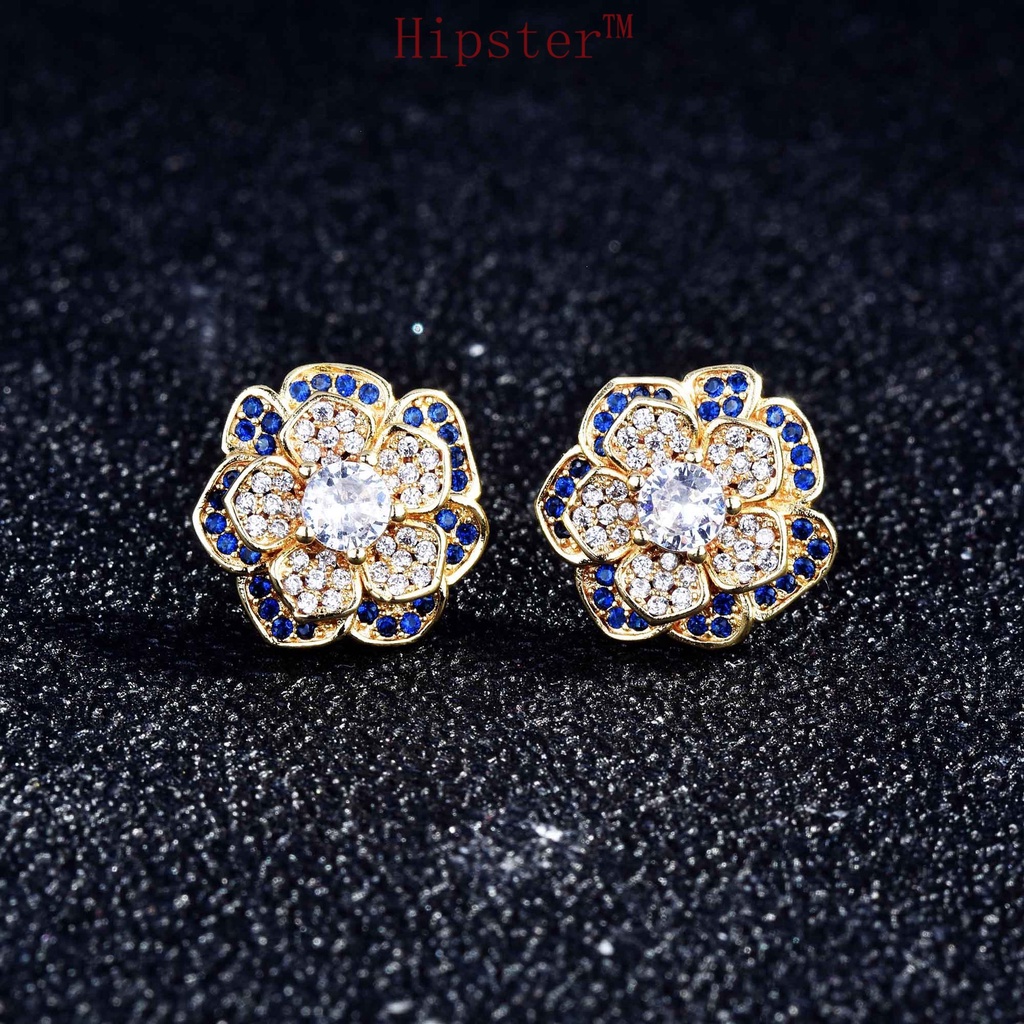 New Blue Color Moissanite 925 Silver Earrings