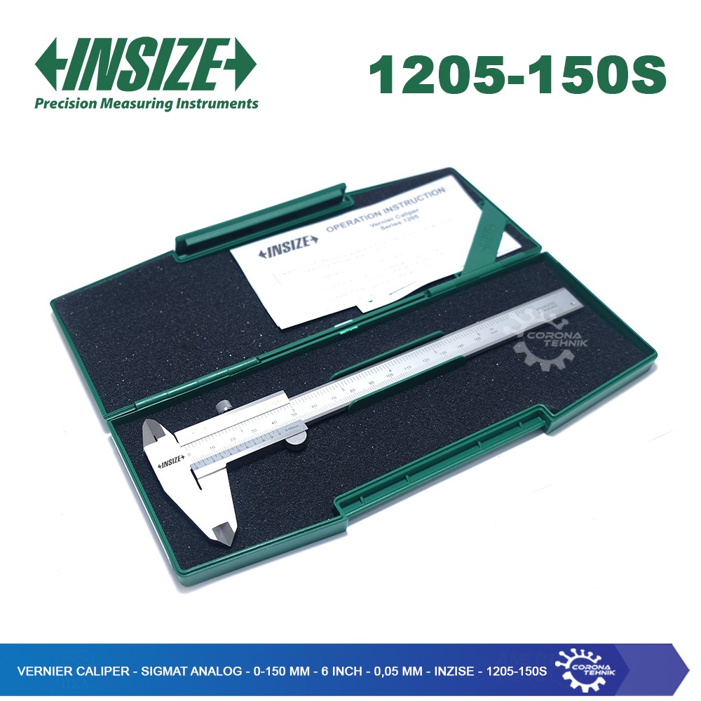 Insize - 1205-150S - Vernier Caliper - 0-150 mm - 6 Inch - 0,05 mm