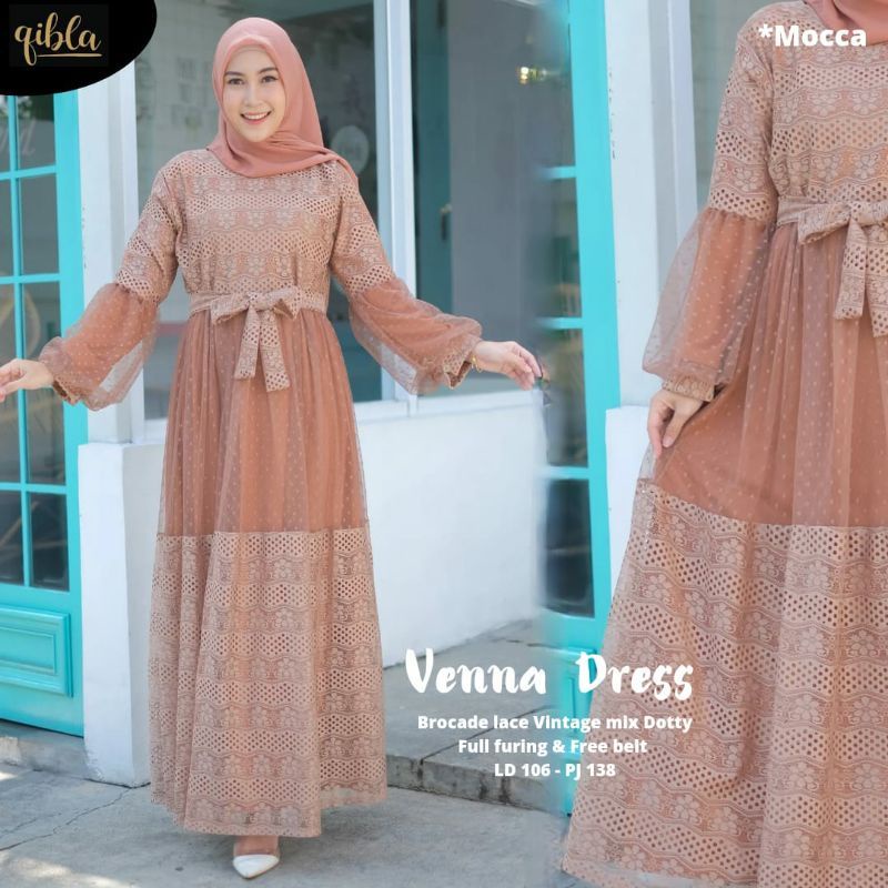 Gamis Natasha Shabby Venna Dress Broklat Tile Dotty Outfit Kondangan Bridesmaid Vintage Dress Prewed