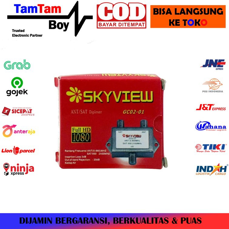 Mixer/Duplixer Skyview Menggabungkan Kabel Antena TV UHF & Parabola
