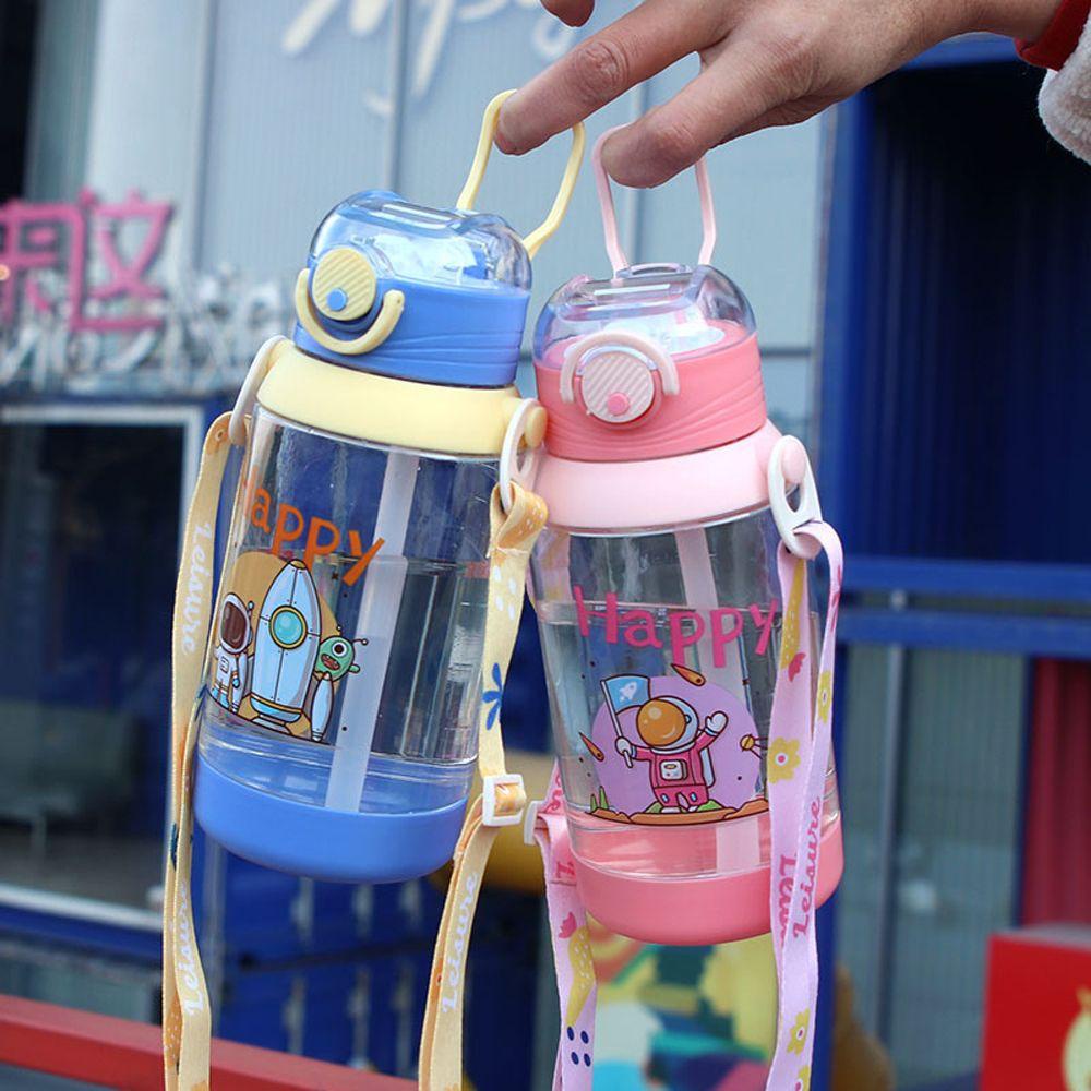 Needway Cangkir Air Anak Kreatif 700ml Botol Air Transparan Kartun Astronot Makan Luar Ruangan Sippy Cup