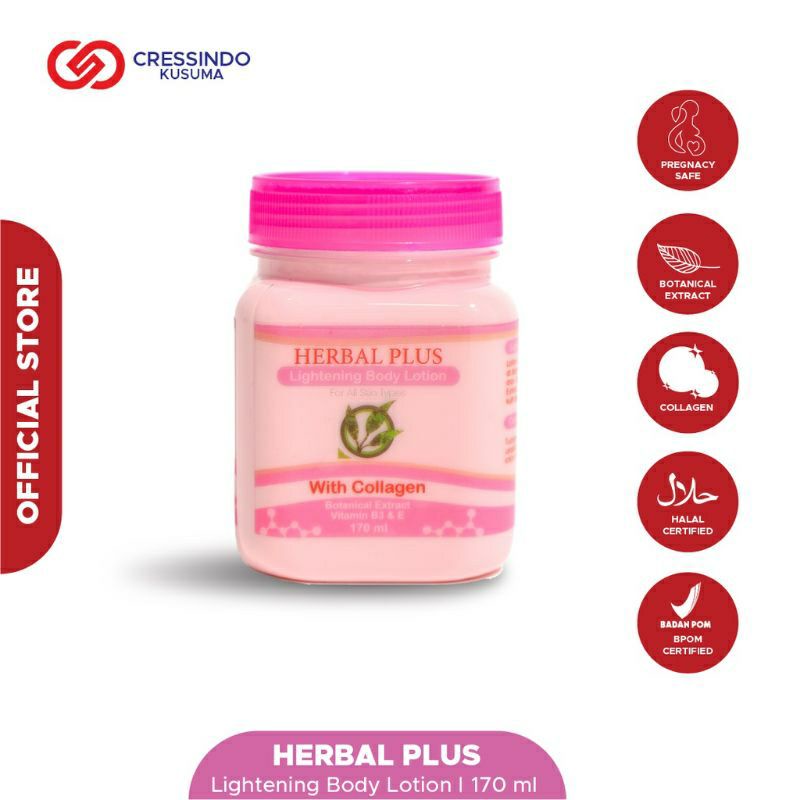 Herbal Plus Lightening ( Bibit colagen ) Body Lotion with Collagen 170ML [ BPOM ]