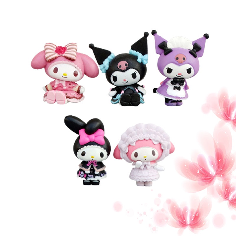 5pcs / Set Mainan Boneka Kartun My Melody Hello Kittys Kuromi Sanrio Untuk Anak Perempuan