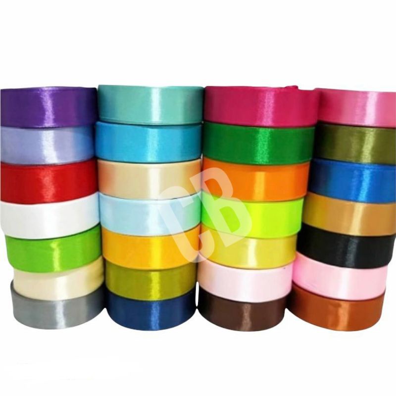 Pita Kain Pita Satin 1 inchi 2,5cm +/-18m per roll grosir
