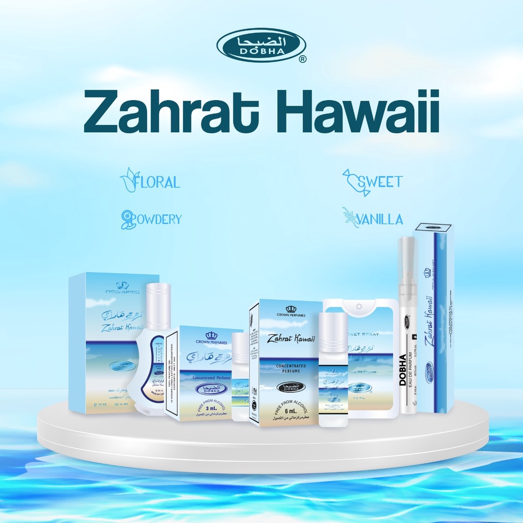 Dobha Parfum Zahrat Hawaii Original - Parfum Pria dan Wanita (Unisex)