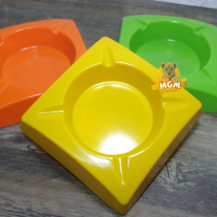 Asbak Melamine KOTAK ukuran 11.5CM Ashtray Asbak puntung - asbak segi4