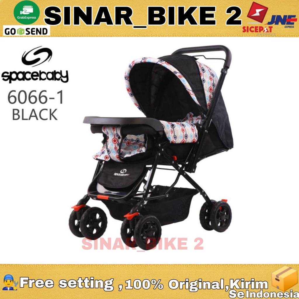 Spacebaby Stroller 6066-1 Classics Kereta Dorong Bayi Bisa Hadap Dua Arah