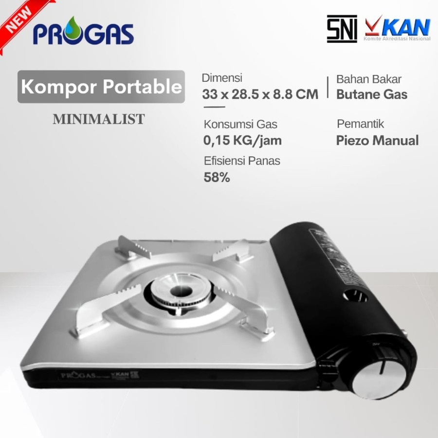 Kompor Gas 1 Tungku Portable Mini Progas