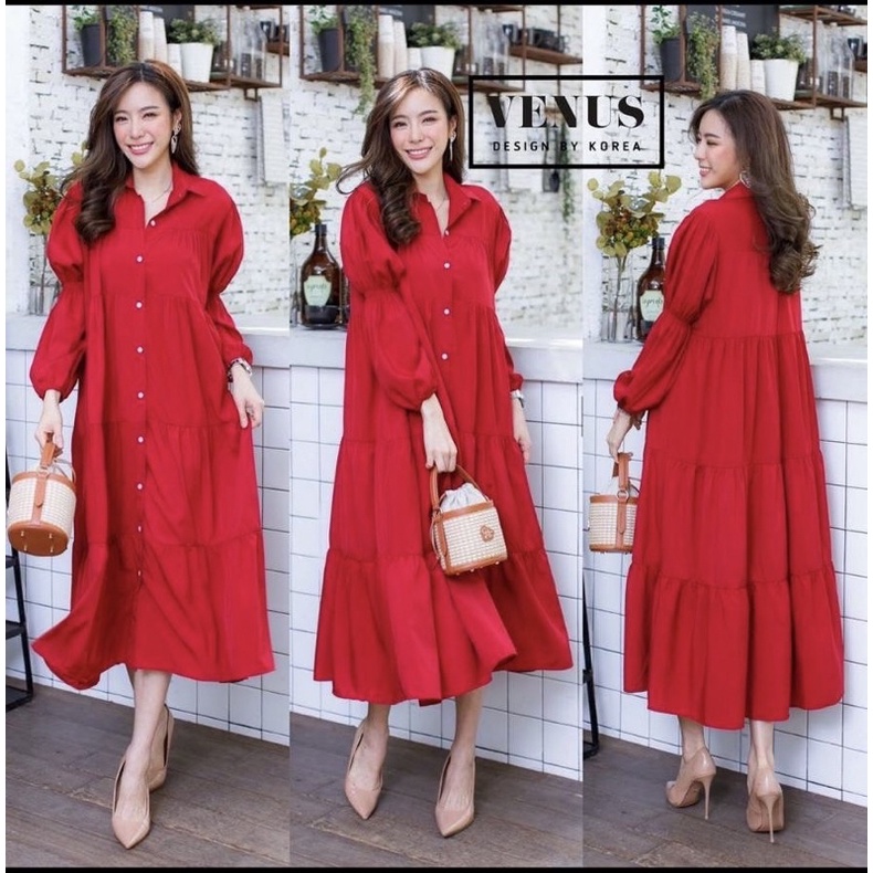 maxi dress Qiqi / qiqi dress rempel / maxi fashion bahan rayon LD 116