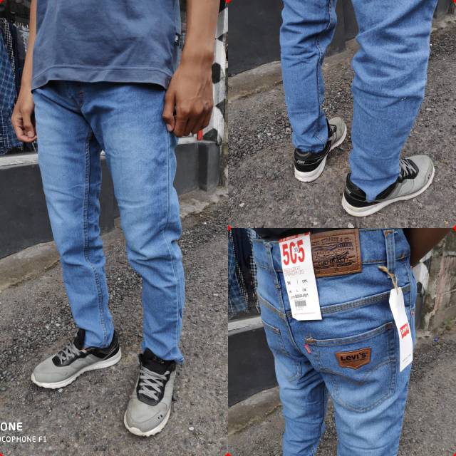 Celana Panjang Denim Pria Distro Skinny Premium Quality Murah - Blue Wash
