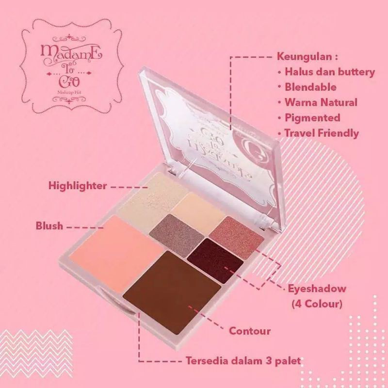❤Lie❤ Madame Gie Madame To Go - Face Pallete/ EYESHADOW PALETTE KECIL || Madam gie