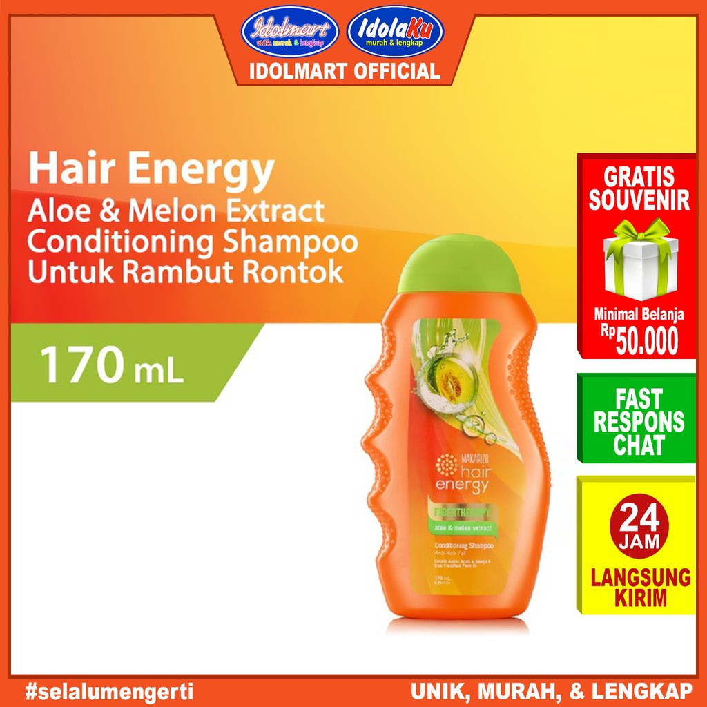 IDOLMART Makarizo Hair Energy Fibertherapy Conditioning Shampoo Aloe &amp; Melon 170 mL / Shampo Idolmart Surabaya