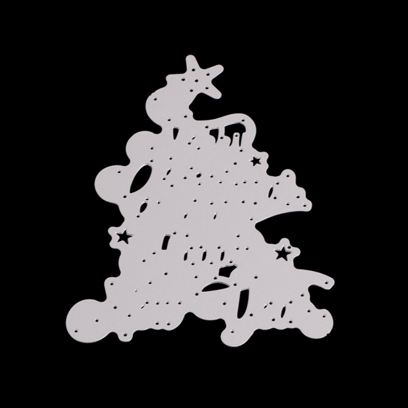 Cetakan Stensil Cutting Dies Motif Merry Christmas Bahan Metal Untuk Scrapbook / Craft DIY