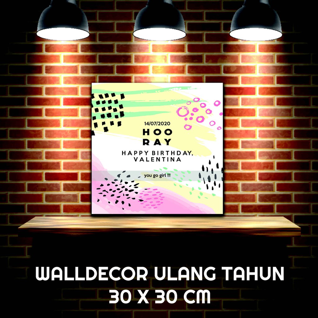 (0,6 cm) Custom Hiasan Dinding Ulang Tahun Wall Decor Murah Hadiah Ulang Tahun Kado