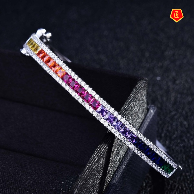 [Ready Stock]Light Luxury Colored Gems Bracelet Colorful Tourmaline Buckle