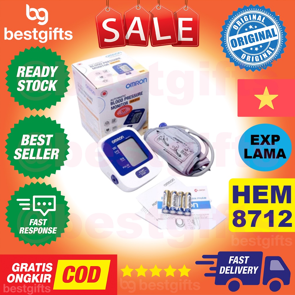 OMRON AUTOMATIC BLOOD PRESSURE MONITOR TEKANAN DARAH ALAT TENSIMETER HIPERTENSI TENSI METER HEM 8712