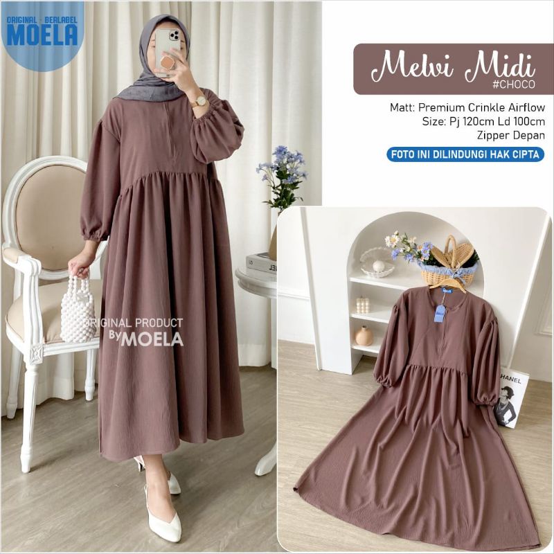 MELVI MIDI GAMIS TUNIK DRESS BUSUI ORI MOELA