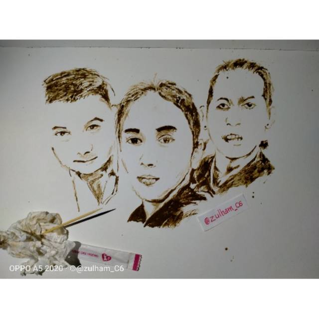 lukisan wajah dari Ampas Kopi