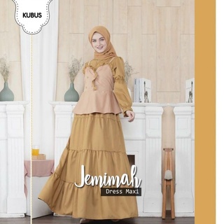 Baju Pesta Kondangan Modis Gamis Muslim Wanita Remaja Terbatu Maxy Dress 2in1 Maxi Jemimah Muscrepe