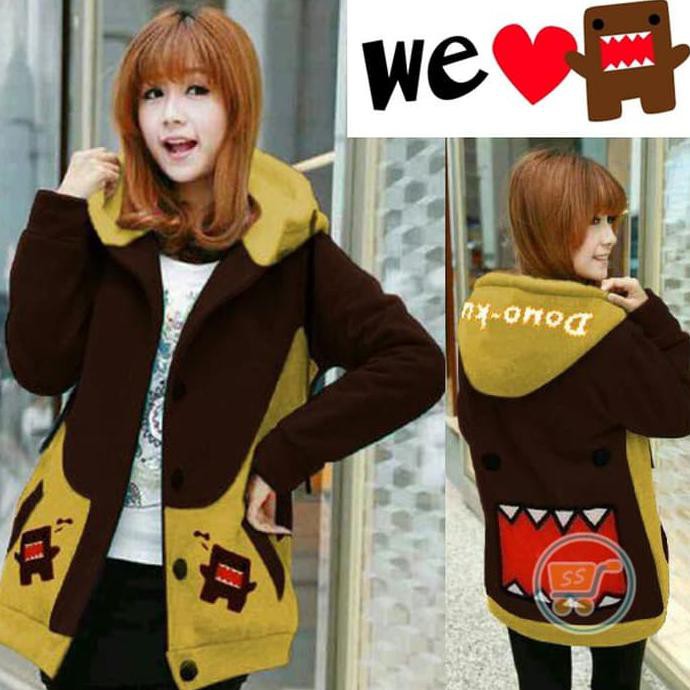 Jaket Domo Hoodie Korea Sweater Mantel Cewe Cowo Couple Blazer Coat Ok H33