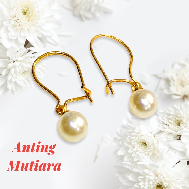 anting wanita //anting gantung mutiara //anting //perhiasan //anting