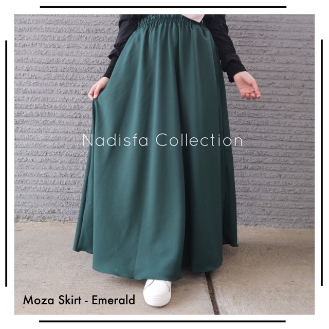 MOZA SKIRT ROK POLOS MEGAR MOSSCREPE SAKU BISA BIGSIZE