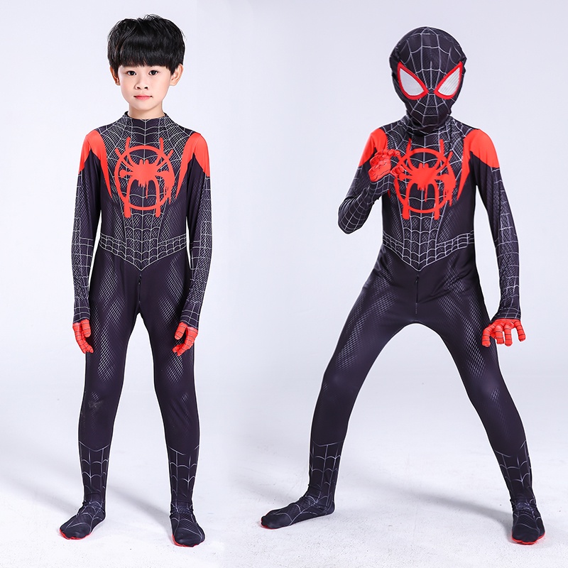 Voucher Halloween Party Spider-man: Miles Celana Ketat Anak Cosplay Game Superhero Avengers Kostum