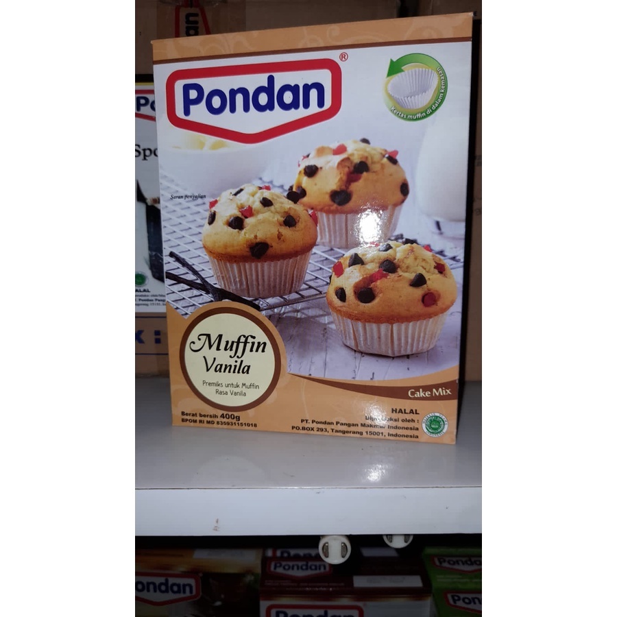 

Pondan Muffin Vanila 400g tepung premix instan