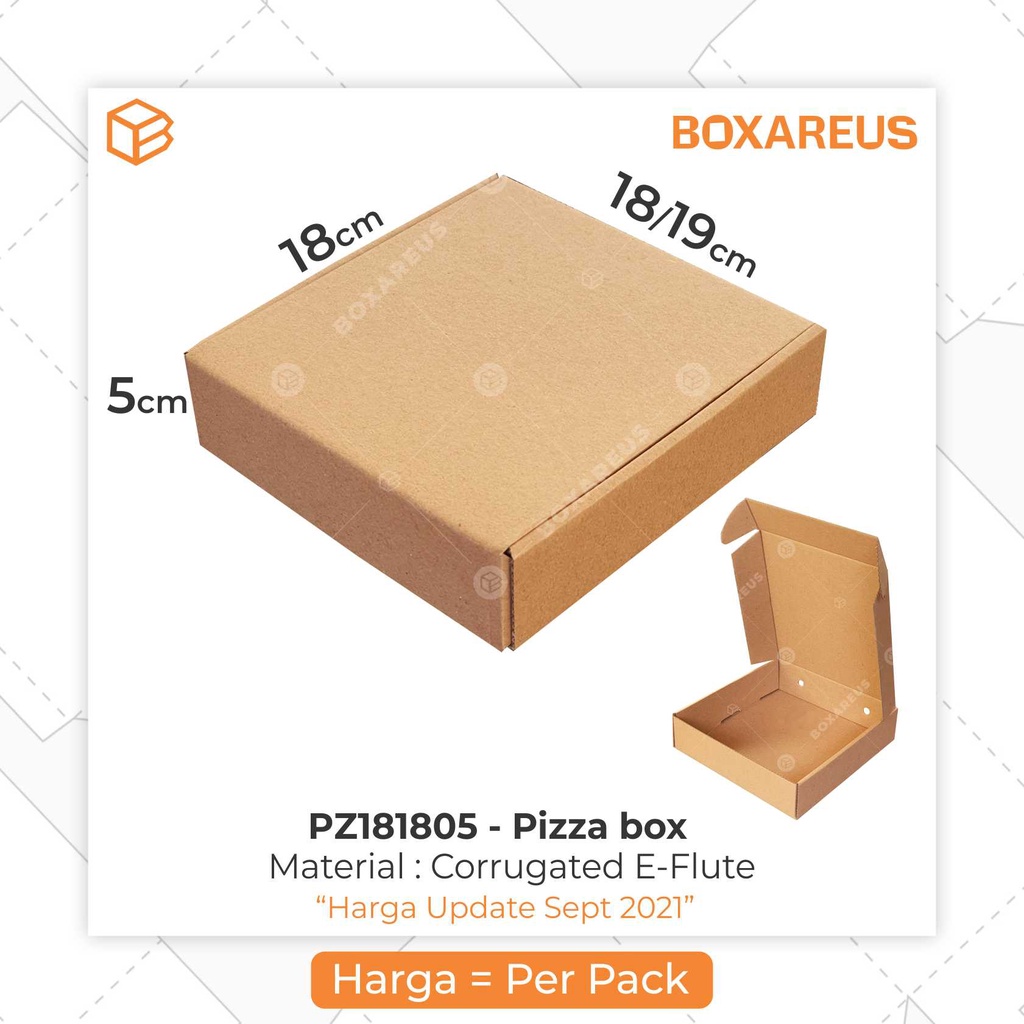 Dus Pizza Box Kotak Packing Corrugated | 18x18x5cm - PZ181805