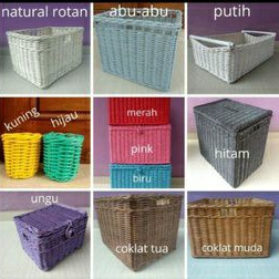 keranjang rotan nampan hampers/parcel/hantaran penyimpanan barang 50x35x10 cm