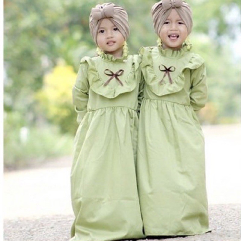 GAMIS ANAK +JILBAB FIRZA KIDS/AISAH(1SET +JILBAB)