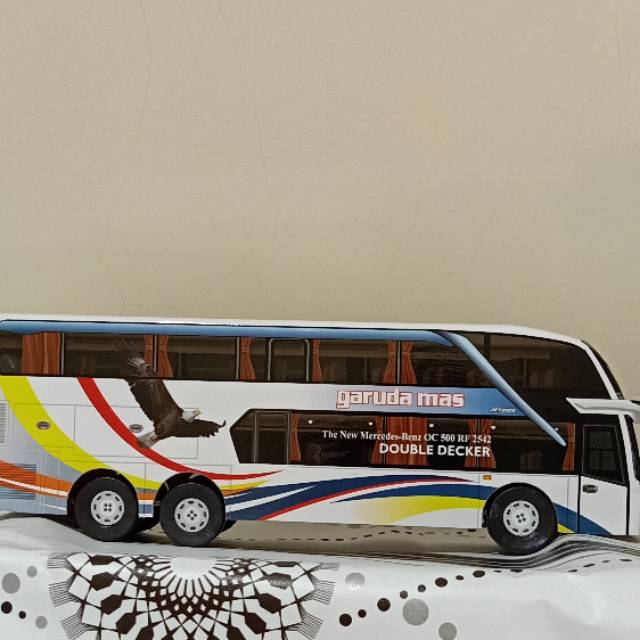 miniatur Bus bis /mainan bus bis  garuda mas double deker