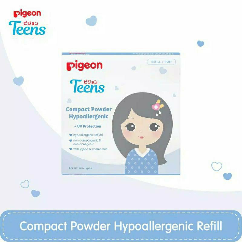 PIGEON Refill Compact Powder + UV Protection 14Gr - Bedak Padat Remaja Kemasan Refill