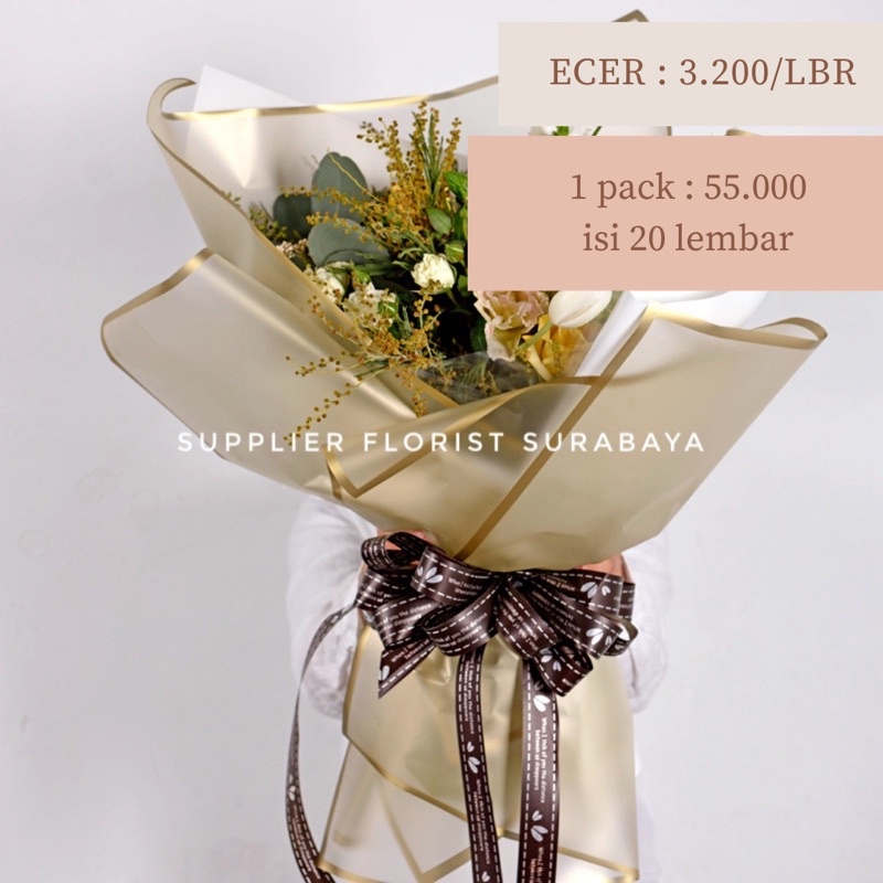 [5 LEMBAR] TRAWANG FULL COLOR CELLOPHANE SIZE 58CM X58CM KERTAS BUNGA WRAP BUNGA KOREA PAPER FRAME TRAWANG