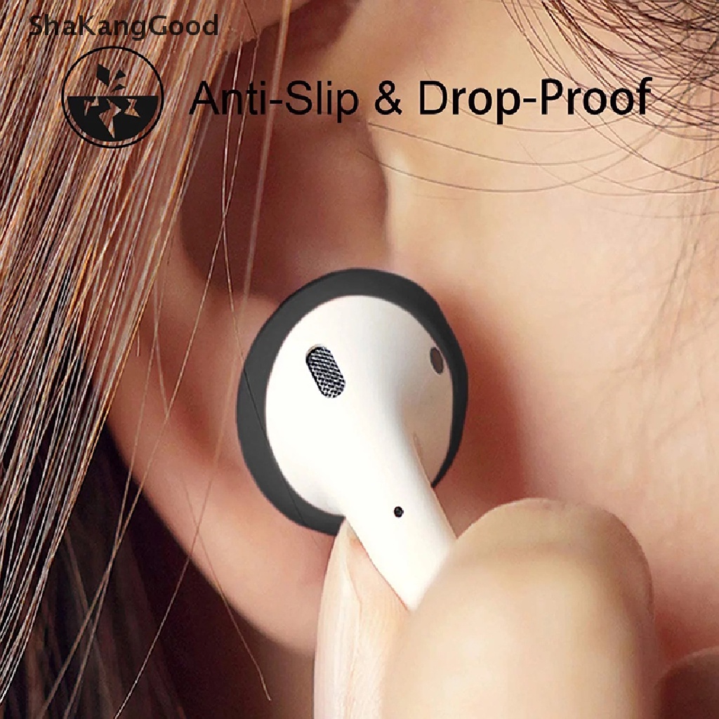 Skid 2pcs / Pasang Earcap Earphone Bahan Silikon Anti slip Untuk Apple Airpods