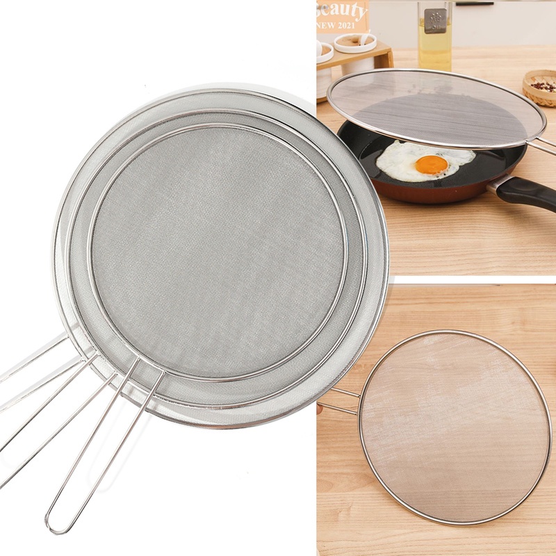 Stainless Steel Oil Proofing Lid Fried Filter / Splatter Screen / Explosion-proof Guard Frying Pan Cover Kitchen Accessories