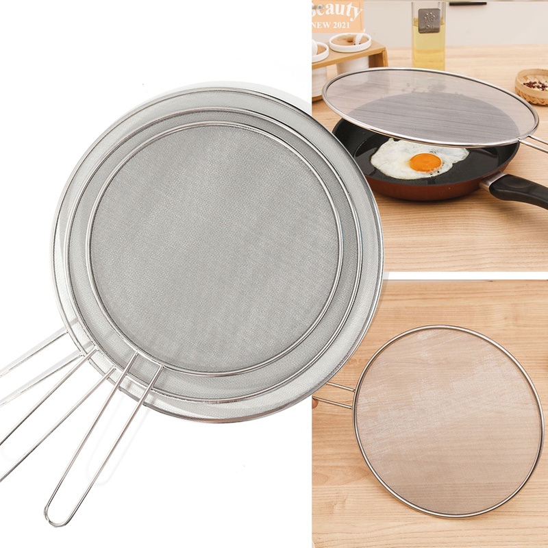 Hot Sale/Stainless Steel Oil Proofing Tutup Saringan Gorengan/Splatter Screen/Explosion-proof Guard Frying Pan Cover Aksesoris Dapur