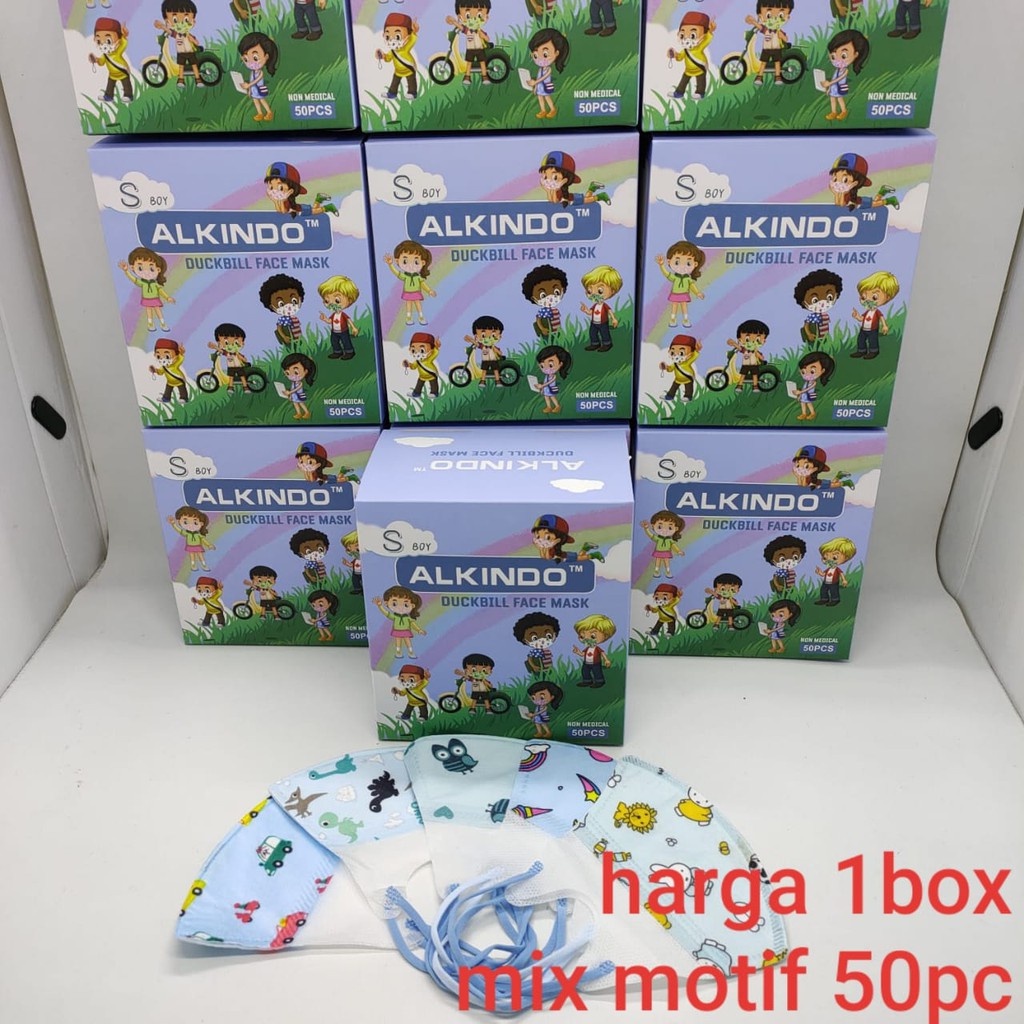 Alkindo / Mouson / CCare Masker Duckbill Anak motif Karakter Face mask 50 pcs / 50pcs