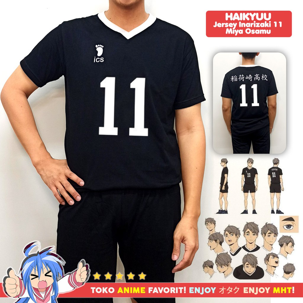 Kostum Cosplay Anime Haikyuu Jersey Inarizaki No. 11 Miya Osamu