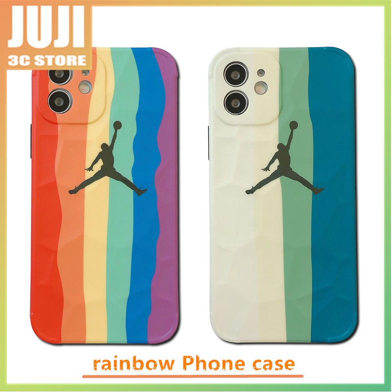 Casing Soft Case Silikon Warna Pelangi Untuk Iphone 11 Pro Max / Xs Max / Xr / 8 + / 7 + / 12 Pro Max